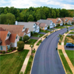 Aerial View of Residential Road