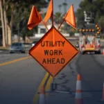 Utility Work Ahead Sign