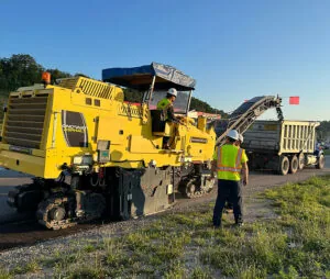 Cincinnati Asphalt Asphalt Milling Machine on Commercial Job Site