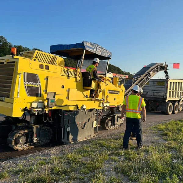 Cincinnati Asphalt Asphalt Milling Machine on Commercial Job Site