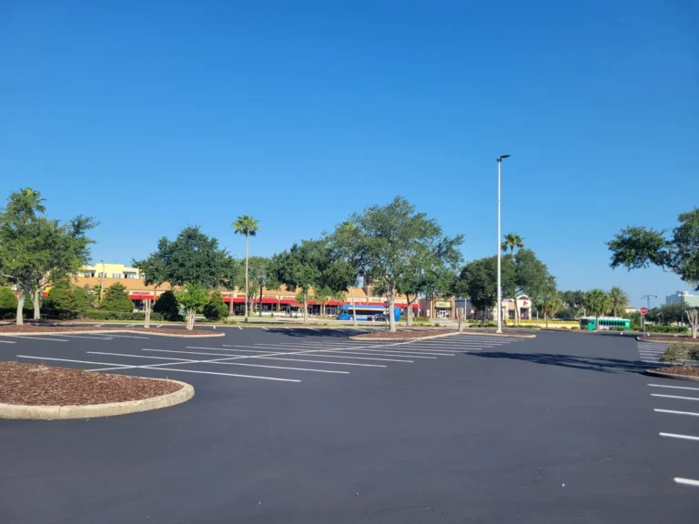 finished paving for bass pro shop parking lot