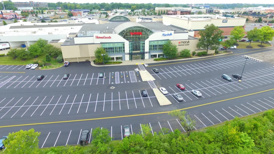 Aerial of Newly Paved Parking Lot