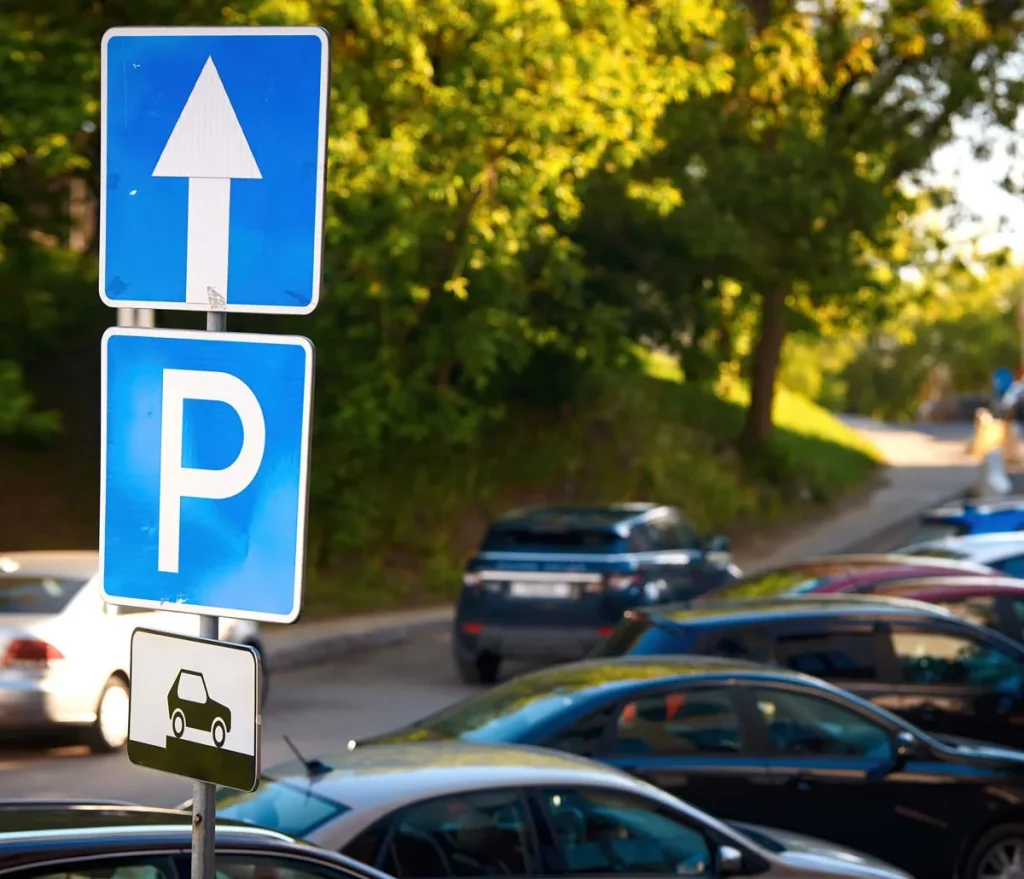 Close-up of Parking Sign